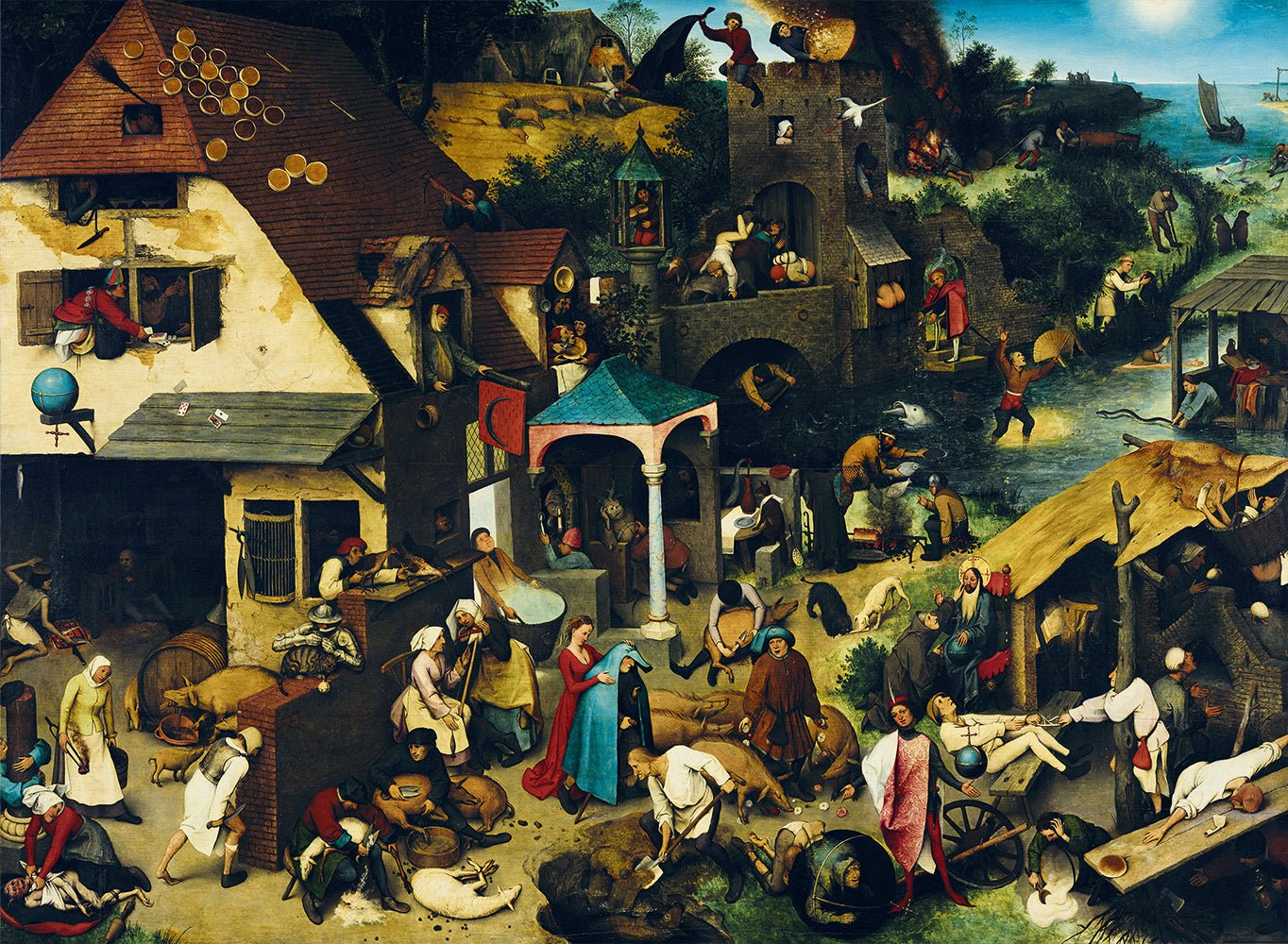 id. Pieter Bruegel - A holland közmondások, 1559 Bluebird 3000 darabos kirakó puzzle (BB - 60159) - puzzlegarden