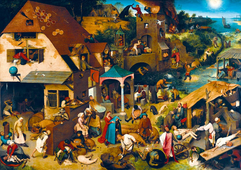id. Pieter Bruegel - Flamand közmondások Bluebird 1000 darabos kirakó puzzle (BB - 60028) - puzzlegarden