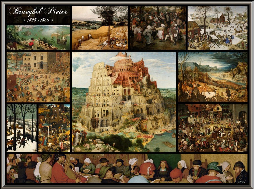 id. Pieter Bruegel - Kollázs Grafika 2000 darabos kirakó puzzle (GR - F - 30209) - puzzlegarden