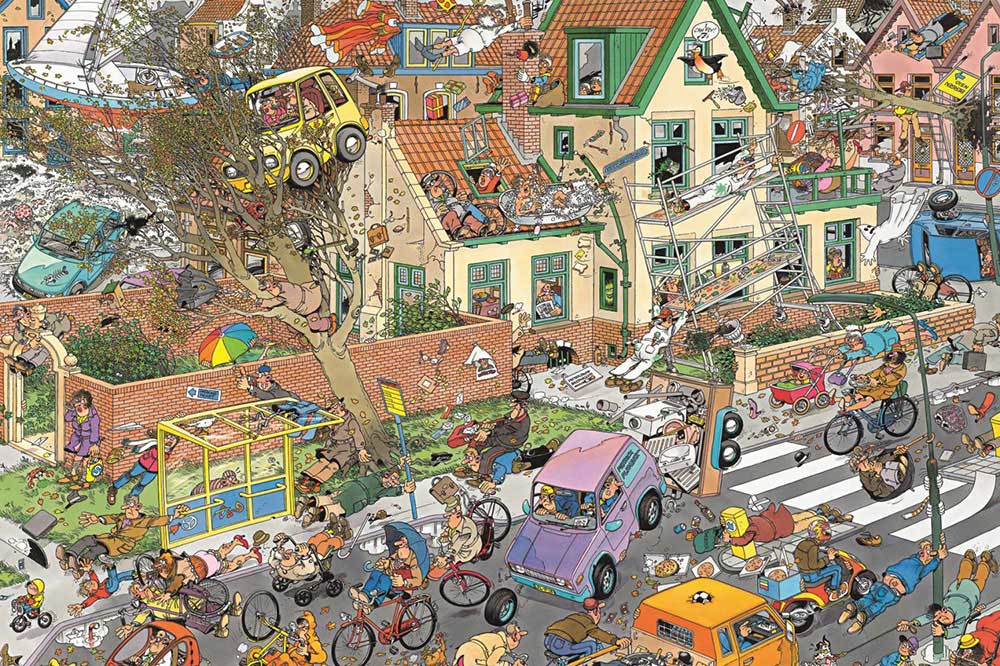 Jan van Haasteren – Szafari & Vihar – 2x1000 Jumbo 1000 darabos kirakó puzzle (JU - 1110100643) - puzzlegarden