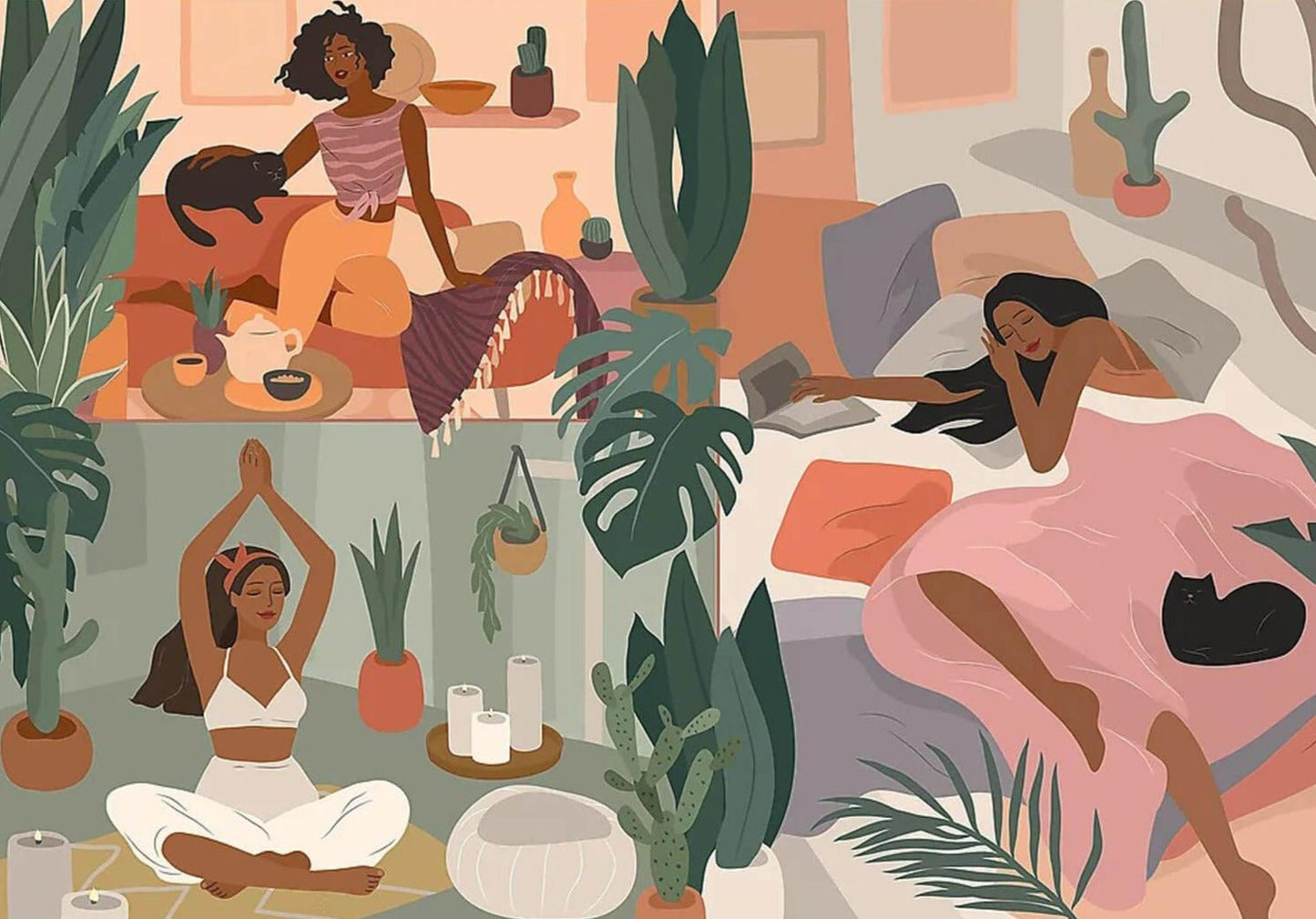 Jóga, cicák és kávék - Jó reggelt! Trefl Prime 1000 darabos kirakó puzzle (TR - 10694) - puzzlegarden