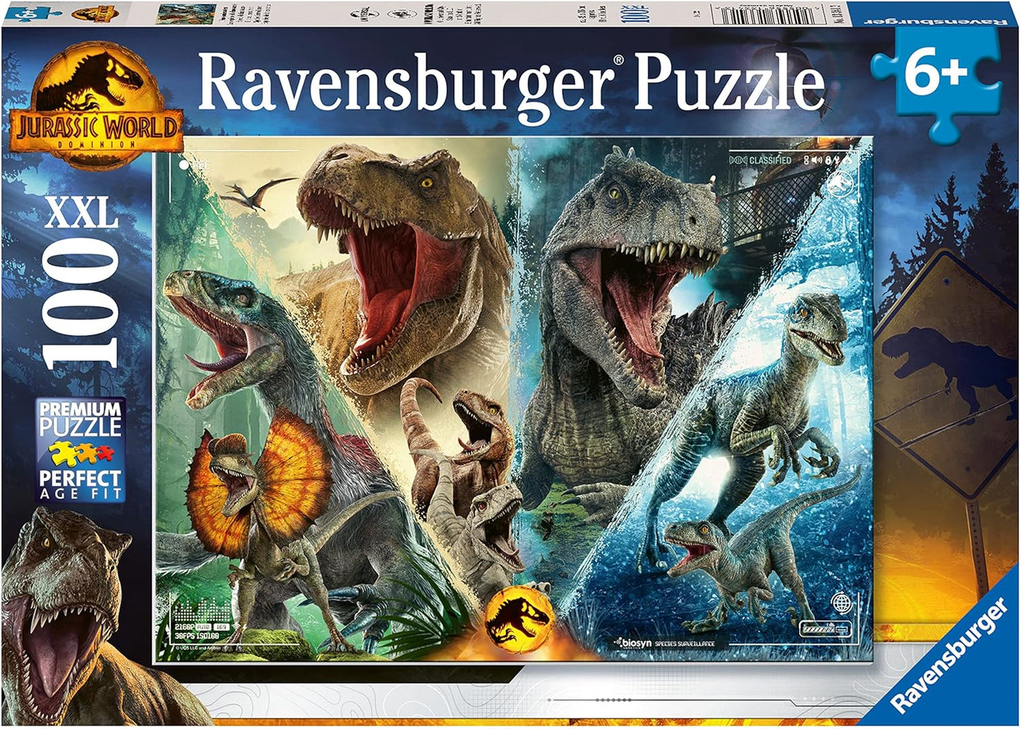 Jurrasic World - Különböző Fajok Ravensburger 100 darabos kirakó puzzle (RA - 13341) - puzzlegarden