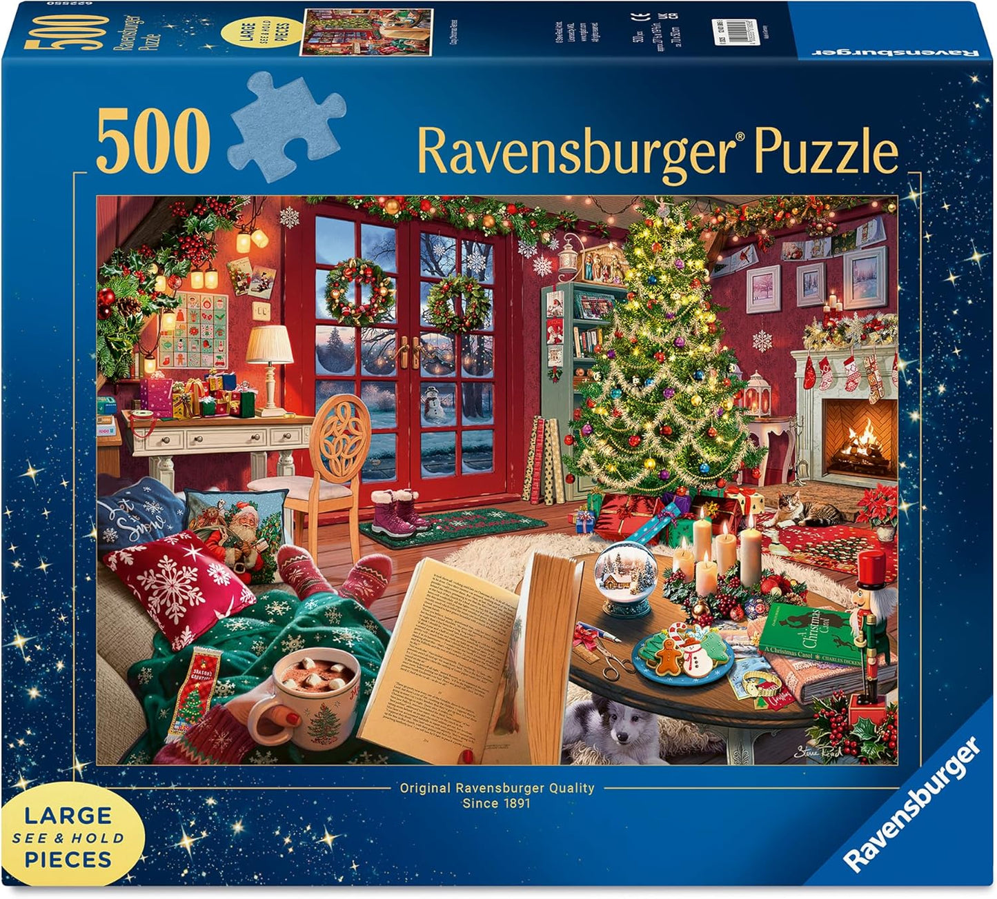 Karácsonyi bekuckózás - XXL Ravensburger 500 darabos kirakó puzzle (RA-12001805) - puzzlegarden