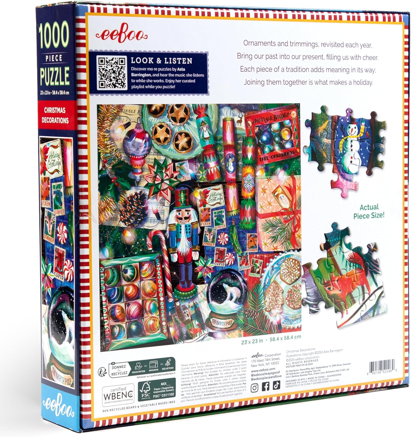 Karácsonyi Dekorációk Eeboo 1000 darabos kirakó puzzle (EB - PZTCDR) - puzzlegarden