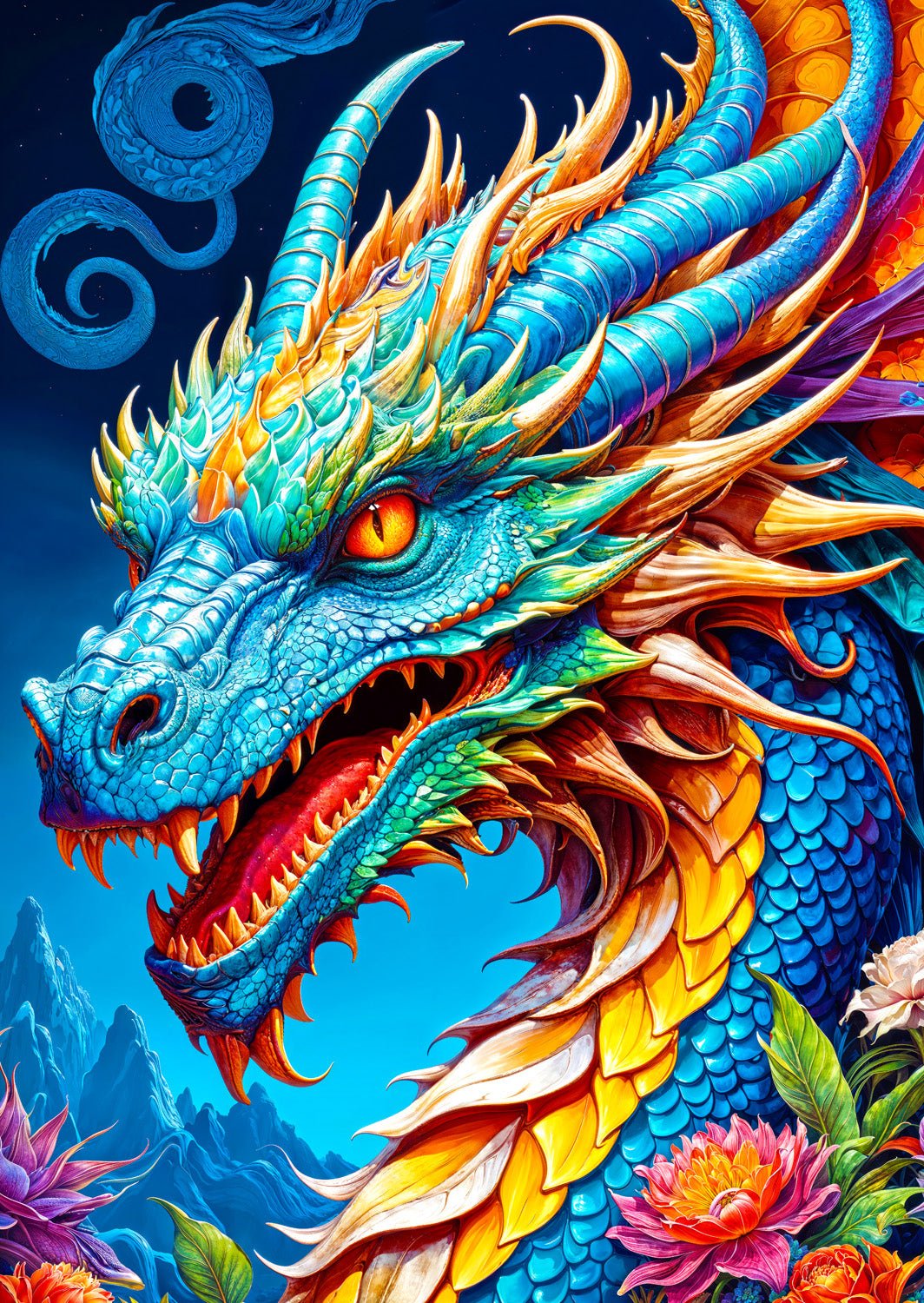 Kék Sárkány Enjoy 1000 darabos kirakó puzzle (EN - 2143) - puzzlegarden