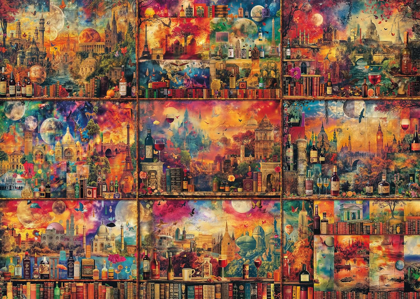 Kényeztető pihenés: utazás könyvekkel és borral Schmidt Spiele 2000 darabos kirakó puzzle (SCH - 59745 4001504597450) - puzzlegarden