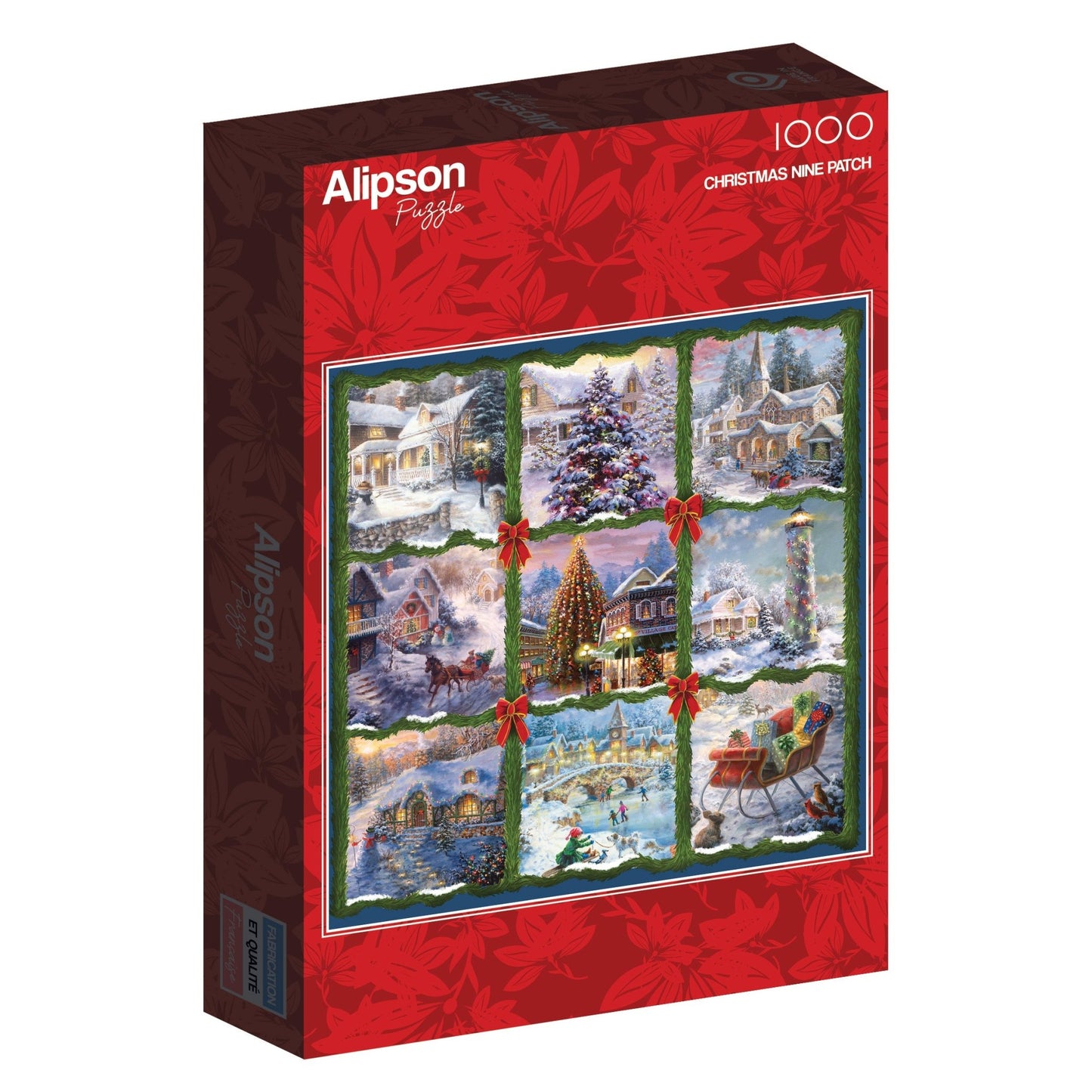 Kilenc karácsonyi felvarró Alipson 1000 darabos kirakó puzzle (AL - 50056) - puzzlegarden