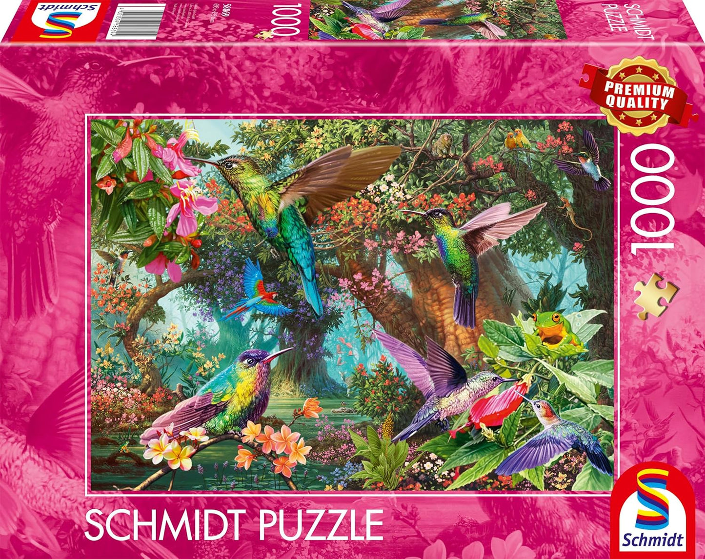 Kolibrik színpompás kavalkádja Schmidt Spiele 1000 darabos kirakó puzzle (SCH - 58869) - puzzlegarden