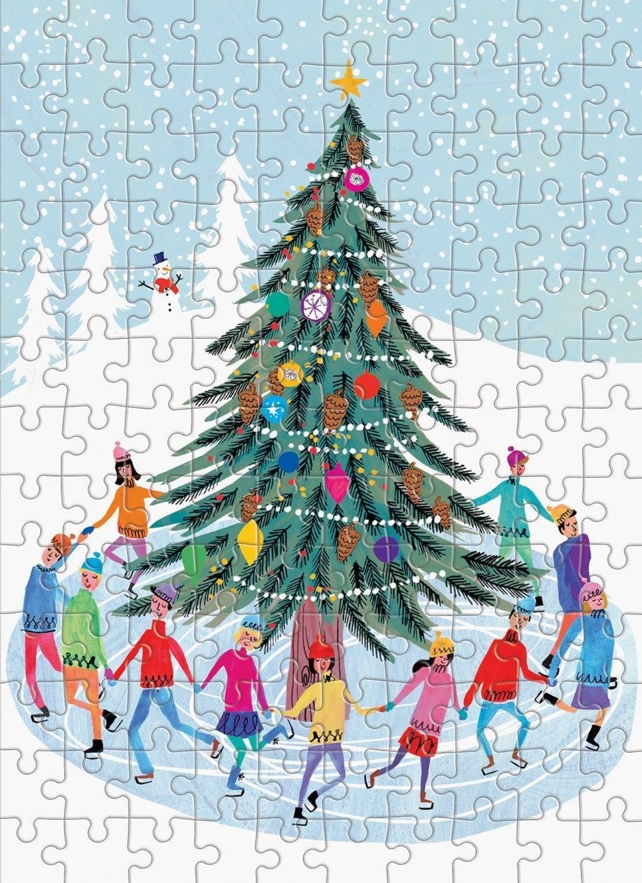 Korcsolyázók - karácsonyfadísz Galison 130 darabos kirakó puzzle (GA - 9780735370159) - puzzlegarden