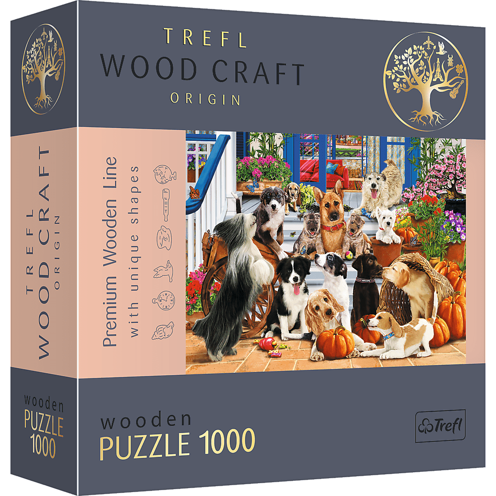 Kutyabarátok - Fa kirakó Trefl Wood Craft 1000 darabos kirakó puzzle (TR - 20149) - puzzlegarden