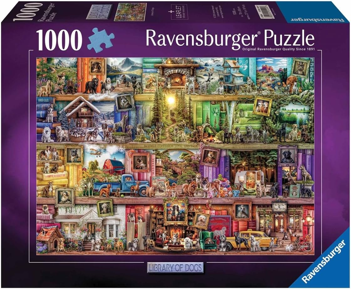 Kutyakönyvtár Ravensburger 1000 darabos kirakó puzzle (RA - 12001259) - puzzlegarden