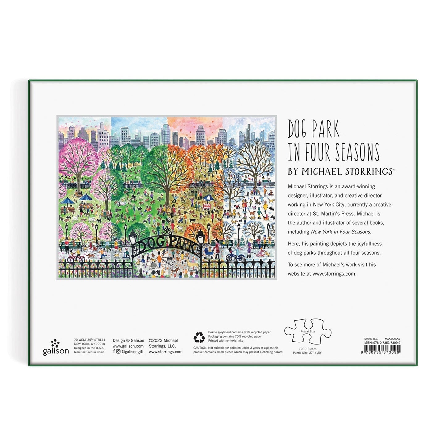 Kutyapark a négy évszakban Galison 1000 darabos kirakó puzzle (GA - 9780735373099) - puzzlegarden
