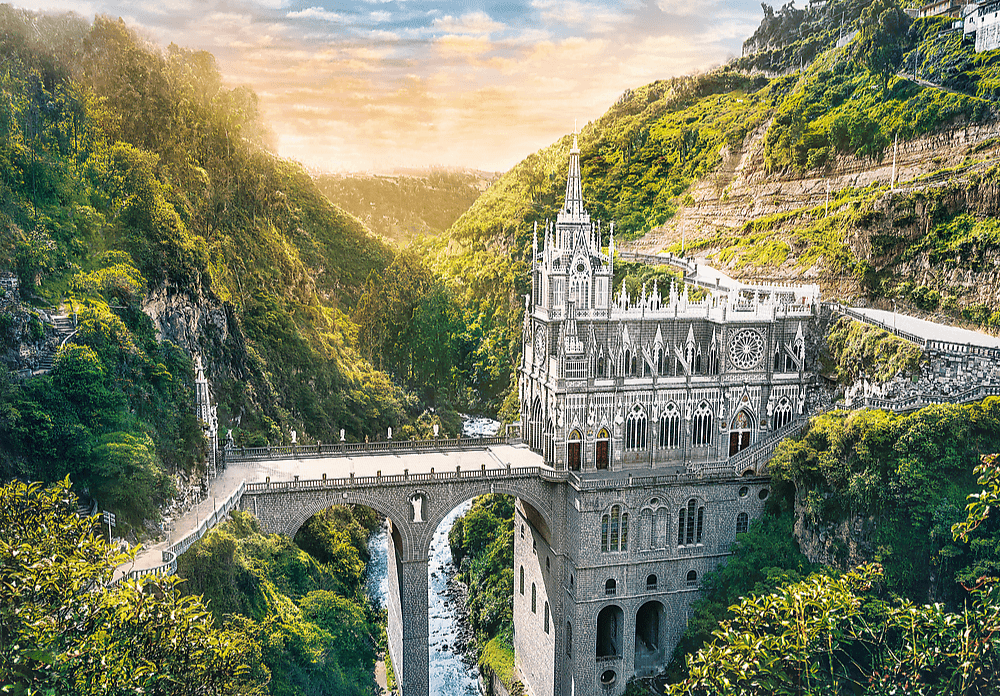 Las Lajas - szentély, Kolumbia Trefl 1000 darabos kirakó puzzle (TR - 10724) - puzzlegarden