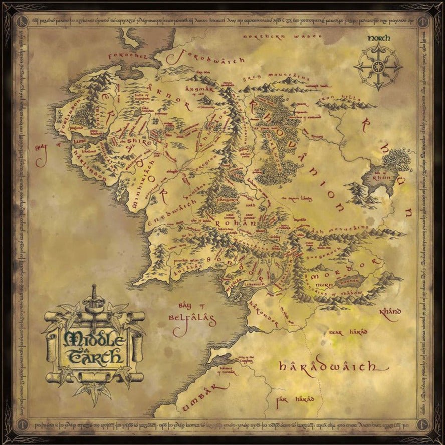 A Gyűrűk Ura - Középfölde Térkép Noble Collection 1000 darabos kirakó puzzle (NN - 9472) - puzzlegarden