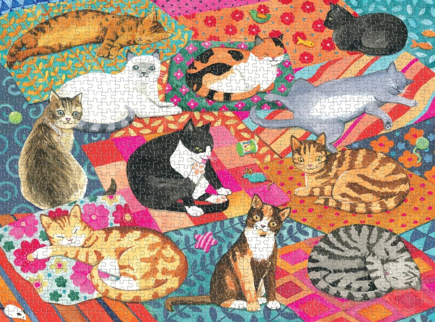 Lustálkodó macskák Galison 1000 darabos kirakó puzzle (GA - 9780735382510) - puzzlegarden
