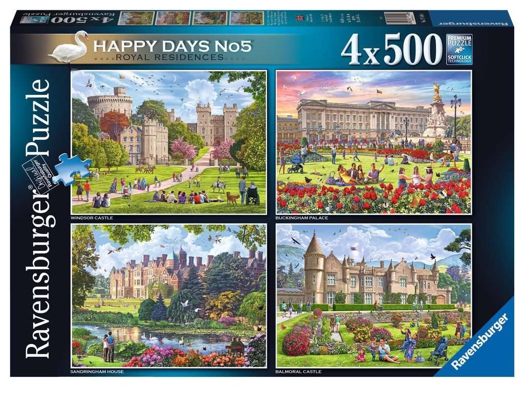 Boldog Napok No. 5 - Királyi Lakóhelyek Ravensburger 4x500 darabos kirakó puzzle (RA - 17140) - puzzlegarden