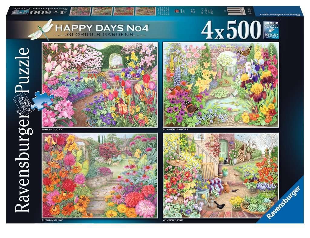 Boldog Napok No. 4 - Ragyogó Kertek Ravensburger 4x500 darabos kirakó puzzle (RA - 17139) - puzzlegarden