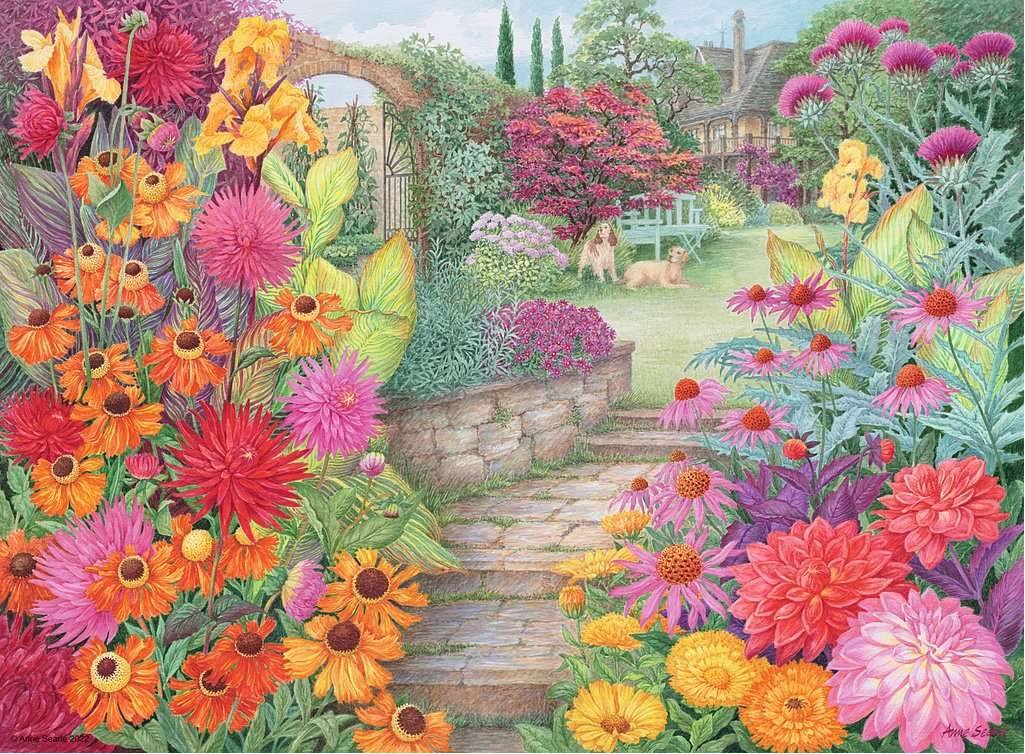 Boldog Napok No. 4 - Ragyogó Kertek Ravensburger 4x500 darabos kirakó puzzle (RA - 17139) - puzzlegarden