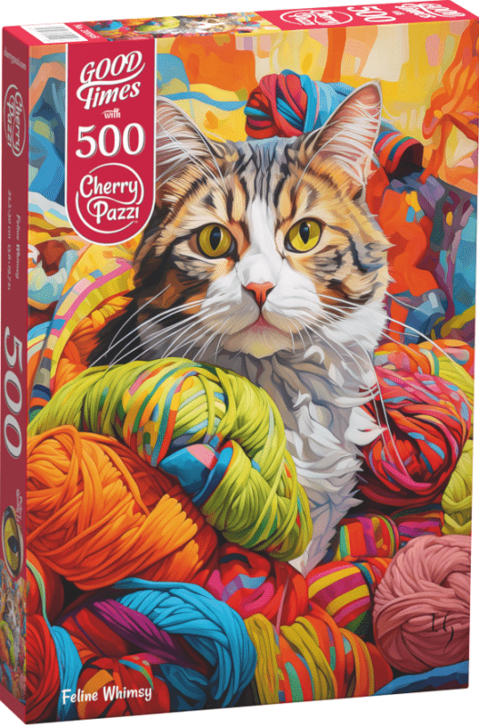 Macska gombolyagok között Cherry Pazzi 500 darabos kirakó puzzle (CP - 20098) - puzzlegarden