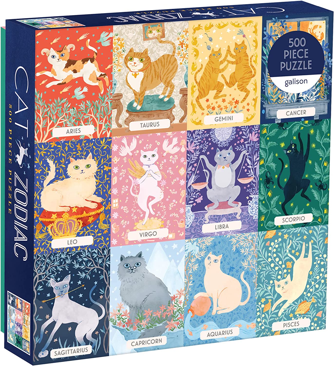 Macska Zodiákus Galison 500 darabos kirakó puzzle (GA - M052520S - CZ) - puzzlegarden