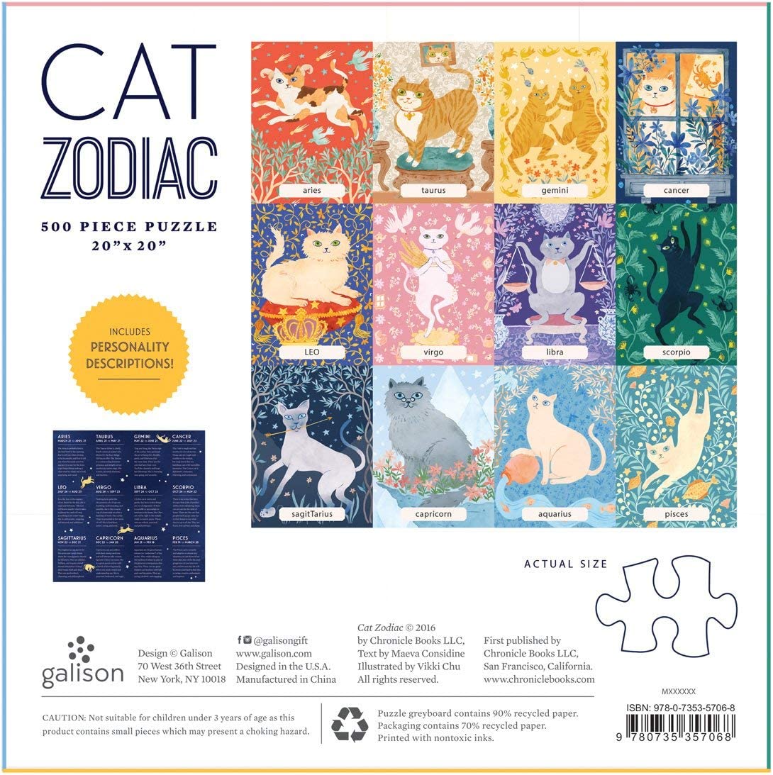 Macska Zodiákus Galison 500 darabos kirakó puzzle (GA - M052520S - CZ) - puzzlegarden