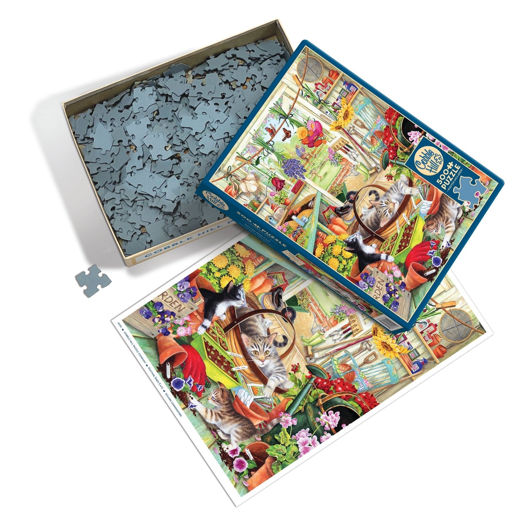 Macskák a kerti fészerben Cobble Hill 500 darabos kirakó puzzle (CH - 45115) - puzzlegarden