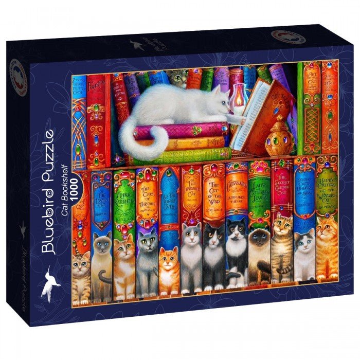 Macskás könyvespolc Bluebird 1000 darabos kirakó puzzle (BB - F - 90217) - puzzlegarden