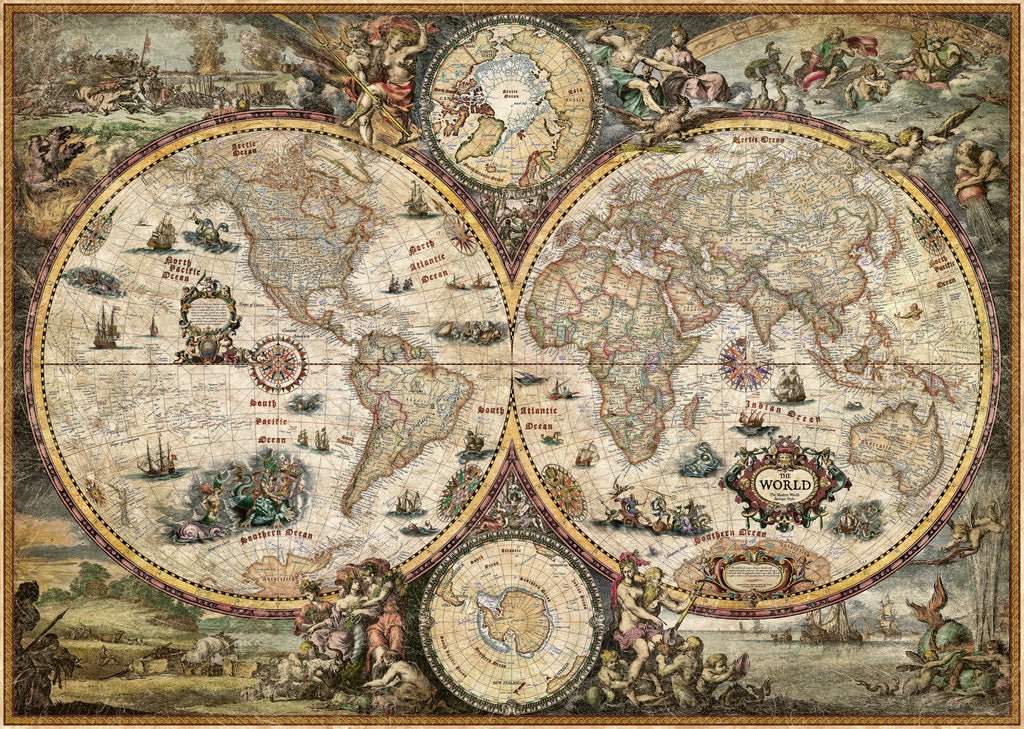 Map Art - Klasszikus világtérkép HEYE 2000 darabos kirakó puzzle (HE - 29666 4001689296667) - puzzlegarden