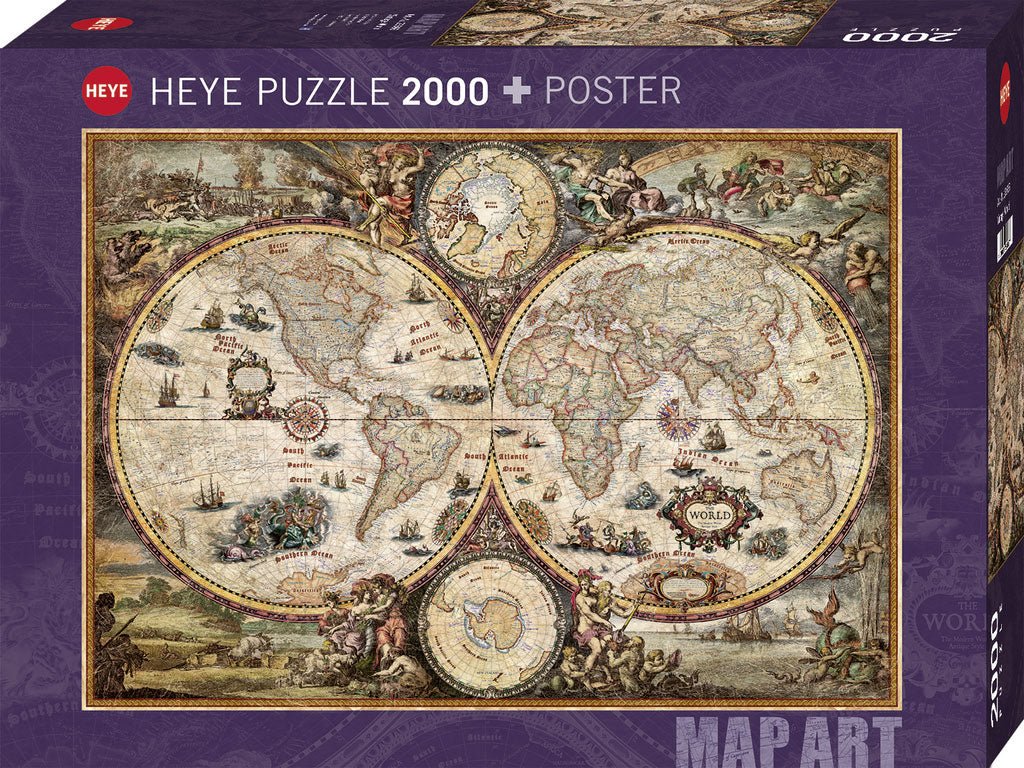 Map Art - Klasszikus világtérkép HEYE 2000 darabos kirakó puzzle (HE - 29666 4001689296667) - puzzlegarden