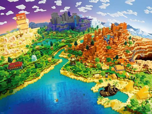 Minecraft Világok Ravensburger 1500 darabos kirakó puzzle (RA - 17189) - puzzlegarden