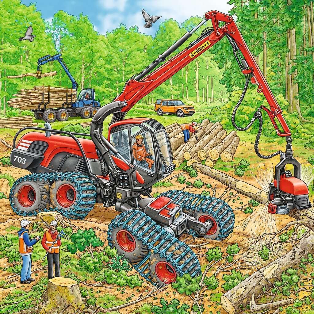 Munkagépek - 3x49 Ravensburger 49 darabos kirakó puzzle (RA - 08012) - puzzlegarden