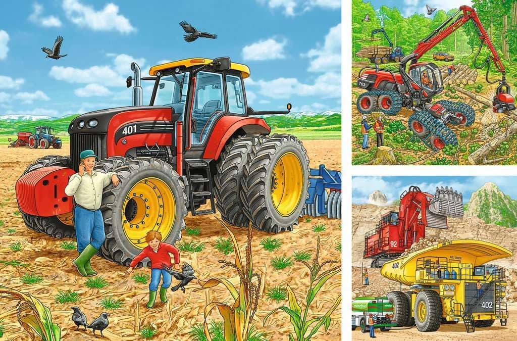 Munkagépek - 3x49 Ravensburger 49 darabos kirakó puzzle (RA - 08012) - puzzlegarden