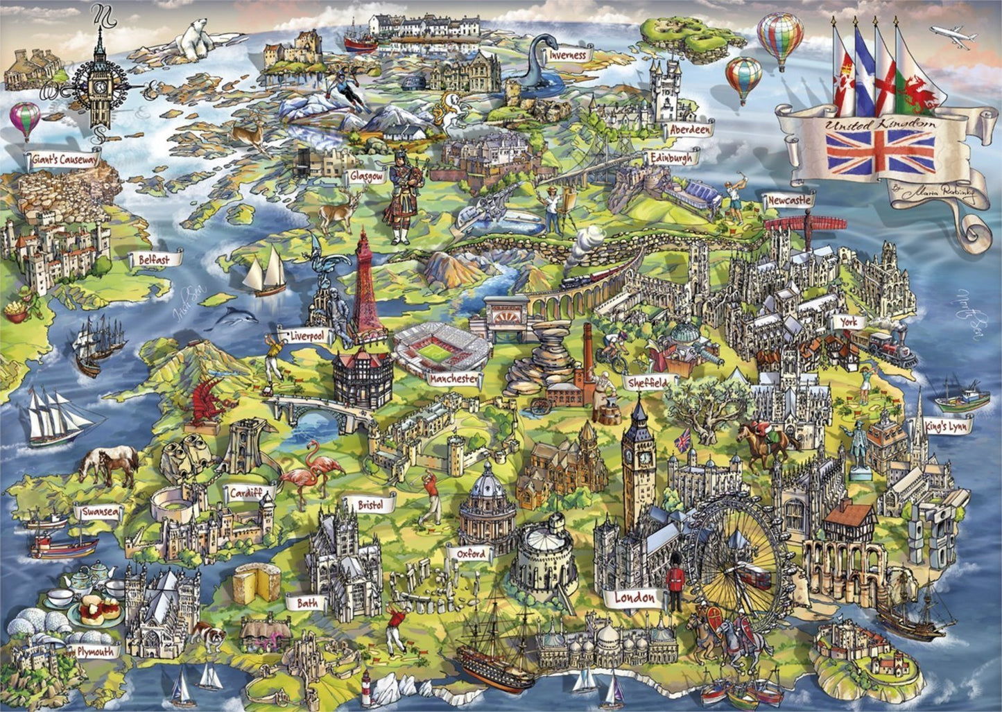 Nagy - Britannia Nevezetességei Gibsons 1000 darabos kirakó puzzle (G - G7080) - puzzlegarden