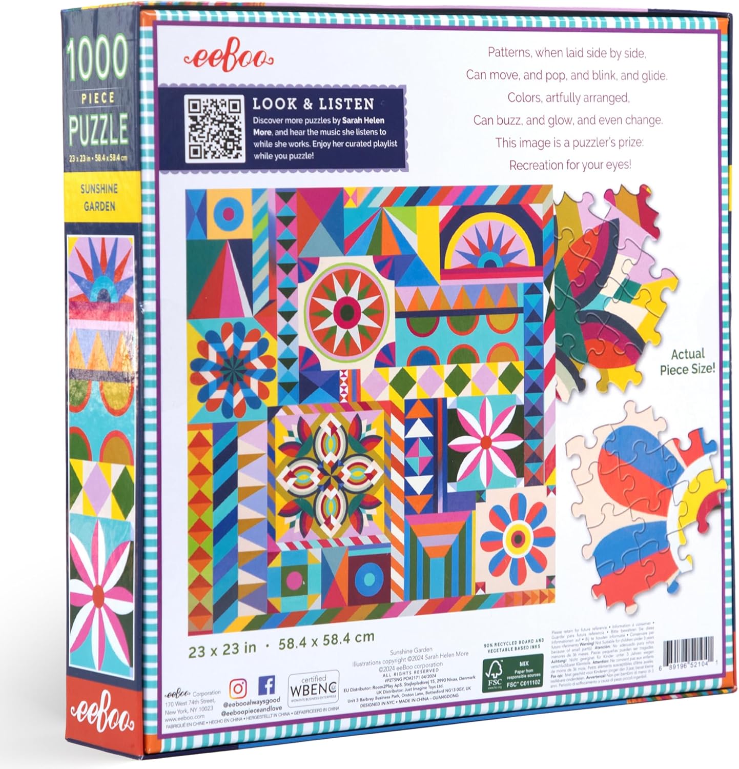 Napfényes Kert Eeboo 1000 darabos kirakó puzzle (EB - PZTSNG) - puzzlegarden