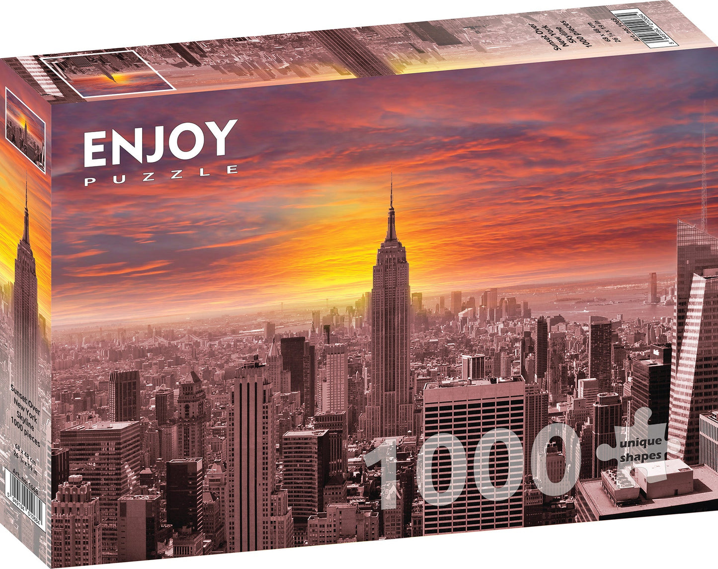 Naplemente New York Felhőkarcolói Felett Enjoy 1000 darabos kirakó puzzle (EN - 1068) - puzzlegarden