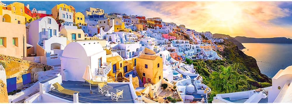 Naplemente Santorini - n, Görögország - panoráma Trefl 1000 darabos kirakó puzzle (TR - 29054) - puzzlegarden