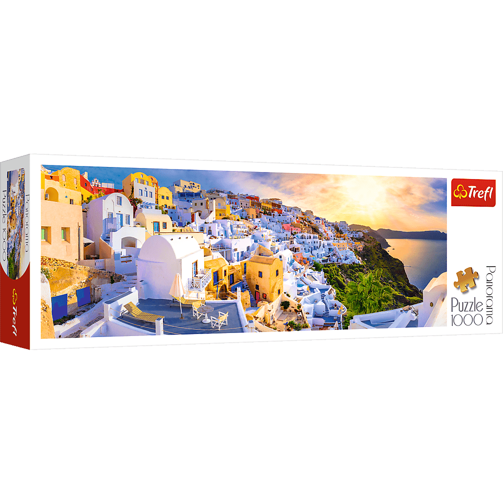 Naplemente Santorini - n, Görögország - panoráma Trefl 1000 darabos kirakó puzzle (TR - 29054) - puzzlegarden