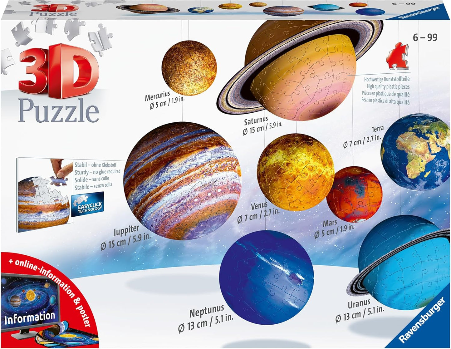 Naprendszer - 3D Ravensburger 540 darabos kirakó puzzle (RA - 11668 4005556116683) - puzzlegarden