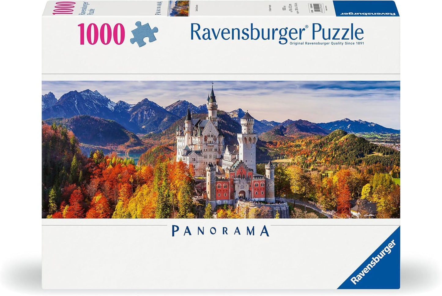 Neuschwanstein, Bajorország - panoráma Ravensburger 1000 darabos kirakó puzzle (RA - 12000445 4005555004455) - puzzlegarden