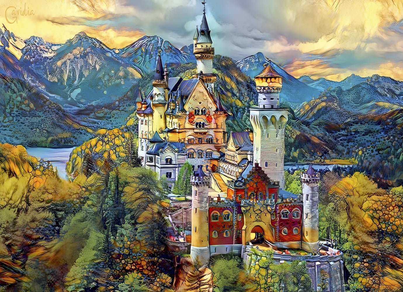 Neuschwanstein Bluebird 1000 darabos kirakó puzzle (BB - F - 90285) - puzzlegarden