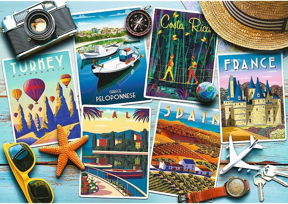 Nyaralási képeslapok Trefl 1000 darabos kirakó puzzle (TR - 10714) - puzzlegarden