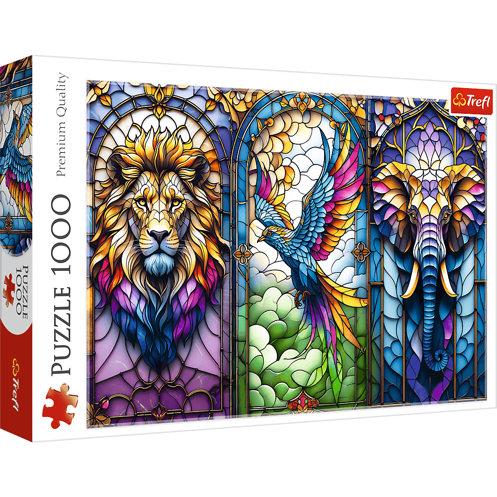 Ólomüveg állatok Trefl 1000 darabos kirakó puzzle (TR - 10957) - puzzlegarden