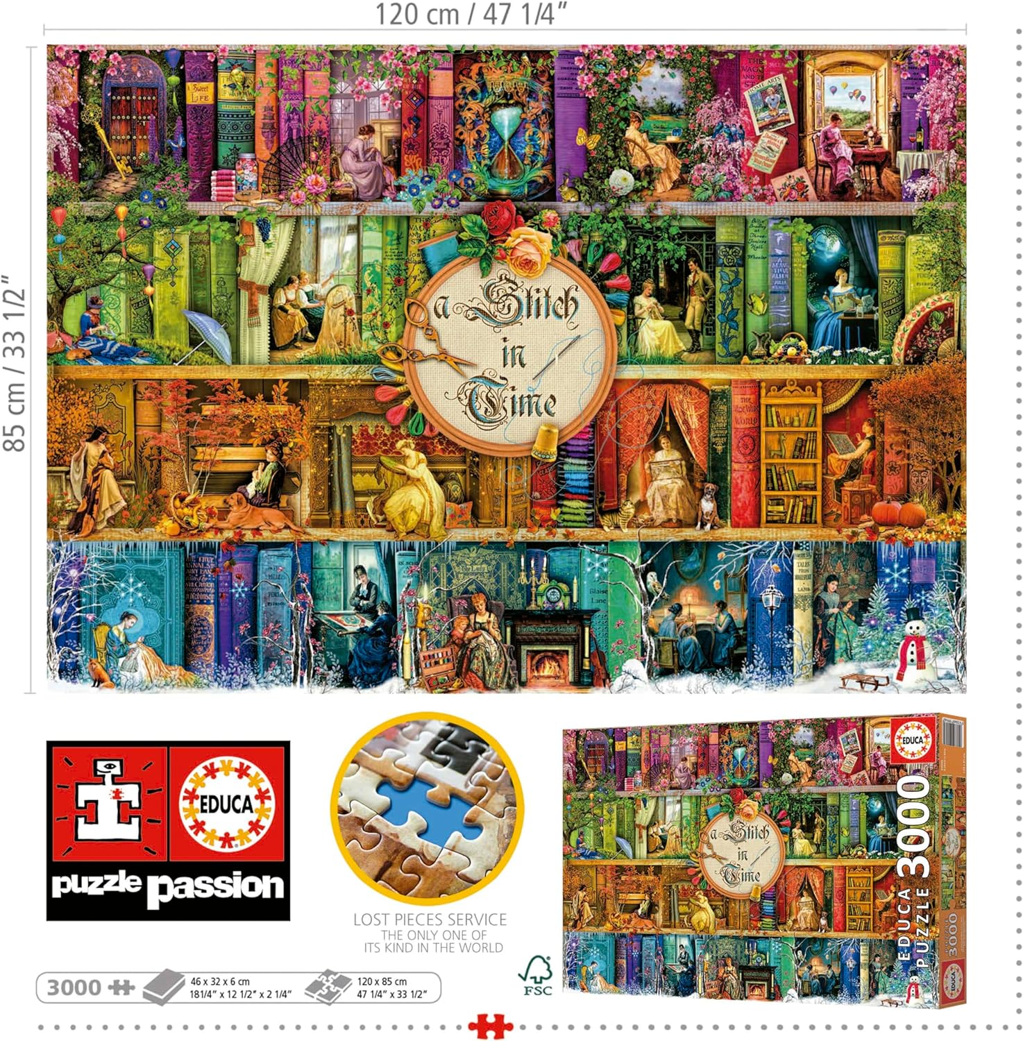 Öltések a Múltból Educa 3000 darabos kirakó puzzle (ED - 19946) - puzzlegarden