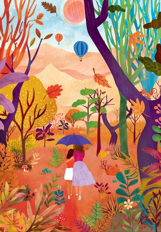 Őszi séta Pieces & Peace 1000 darabos kirakó puzzle (PaP - 0141) - puzzlegarden