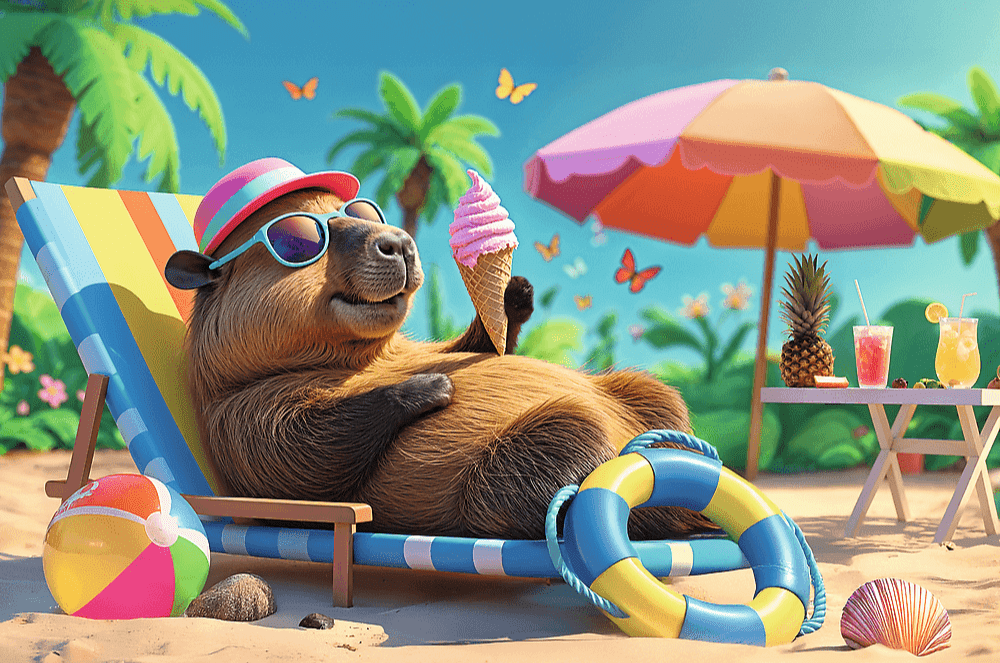 Pihenés kapibara módra Trefl 100 darabos kirakó puzzle (TR - 16537) - puzzlegarden