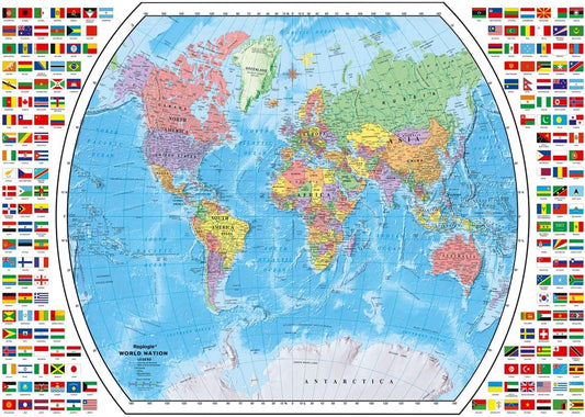 Politikai Világtérkép - kisebb dobozos Ravensburger 1000 darabos kirakó puzzle (RA - 12000664) - puzzlegarden