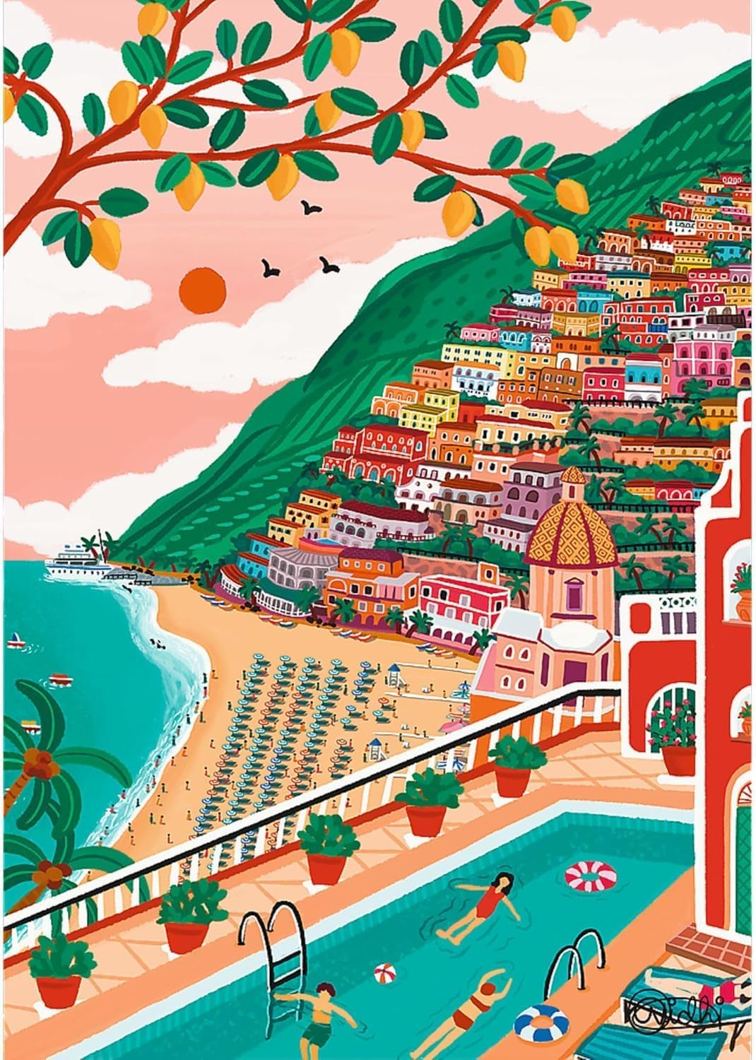Positano, Olaszország Trefl 1000 darabos kirakó puzzle (TR - 10895) - puzzlegarden