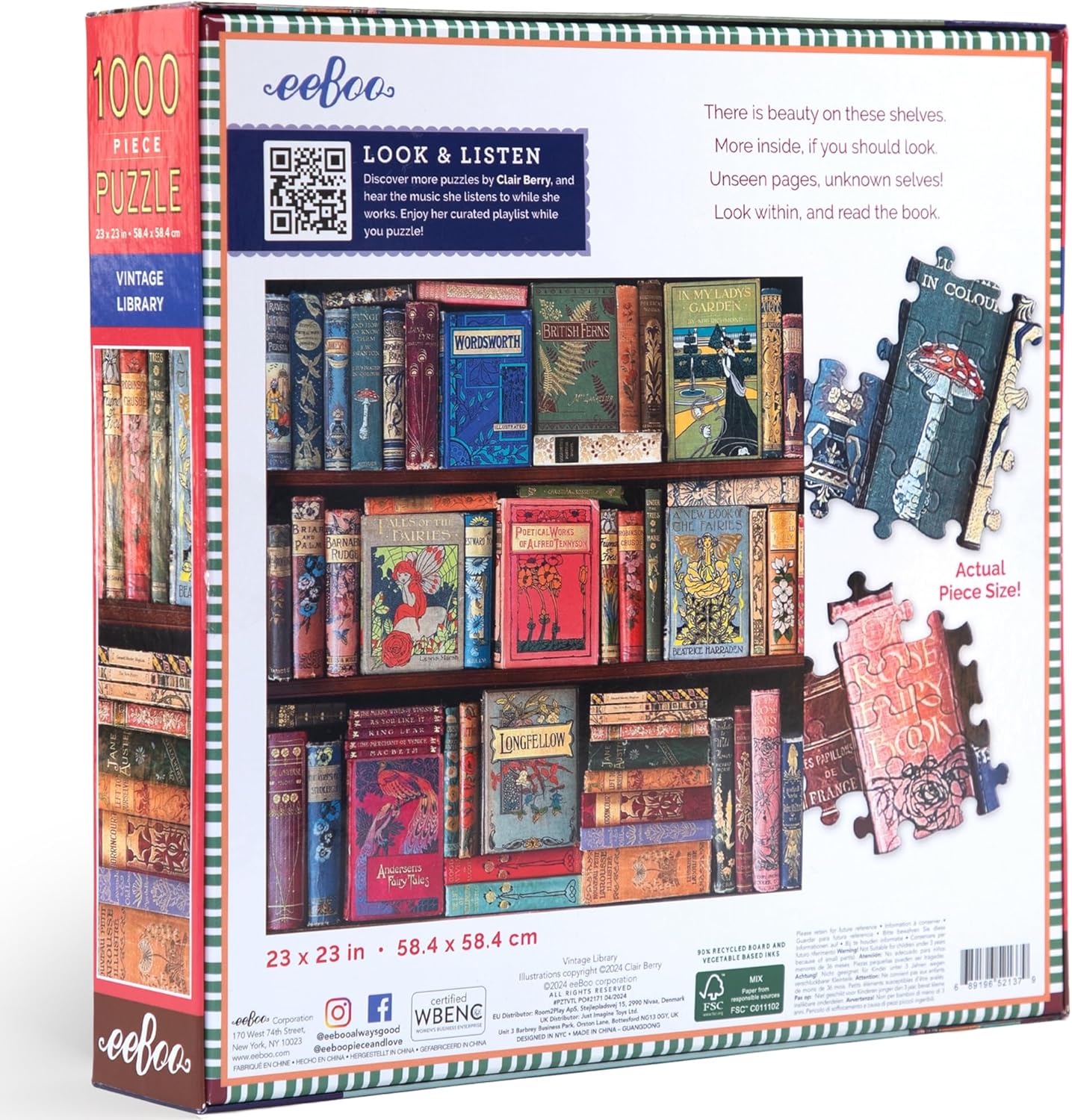 Régi Könyvek Eeboo 1000 darabos kirakó puzzle (EB - PZTVTL) - puzzlegarden