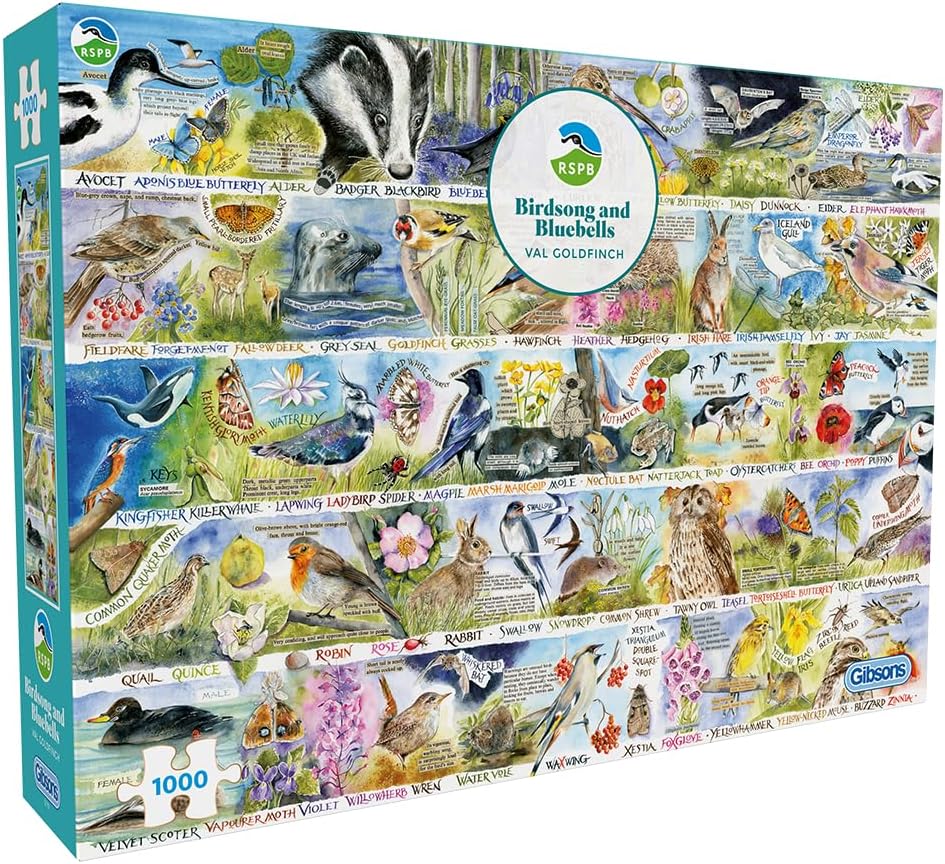 RSPB: Madárdal és kék harangvirág Gibsons 1000 darabos kirakó puzzle (G - G7151) - puzzlegarden