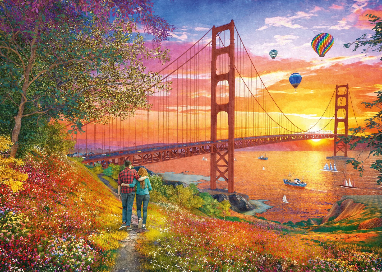 Séta a Golden Gate hídhoz Schmidt Spiele 2000 darabos kirakó puzzle (SCH - 59773) - puzzlegarden